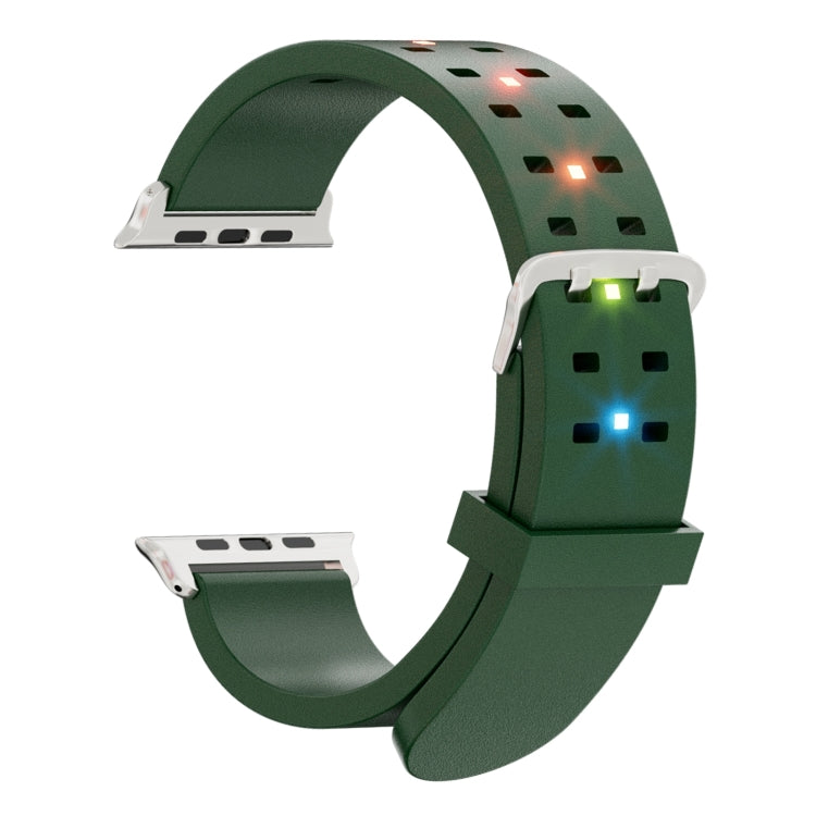 For Apple Watch Series 9 45mm Luminous Colorful Light Silicone Watch Band(Green) - Watch Bands by PMC Jewellery | Online Shopping South Africa | PMC Jewellery