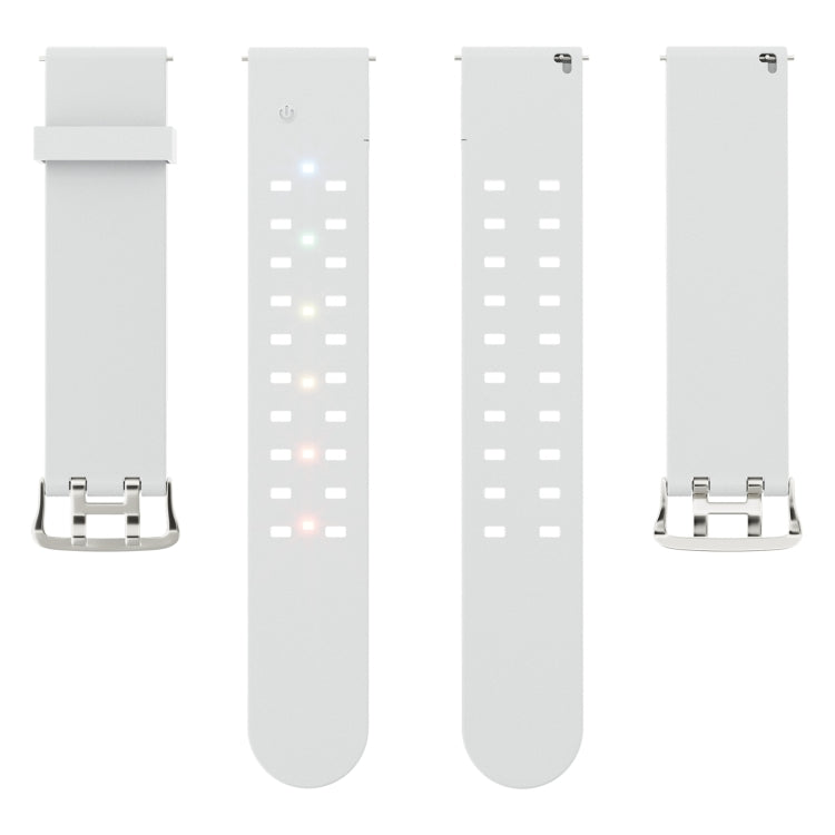For Apple Watch Series 9 41mm Luminous Colorful Light Silicone Watch Band(Light Grey) - Watch Bands by PMC TechLife | Online Shopping South Africa | PMC TechLife