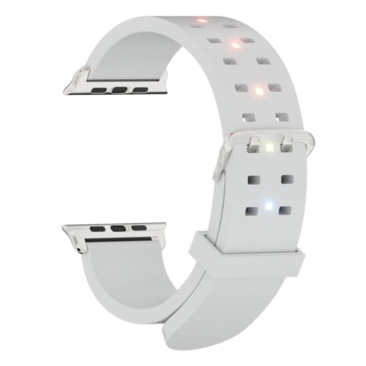 For Apple Watch Series 5 40mm Luminous Colorful Light Silicone Watch Band(Light Grey) - Watch Bands by PMC TechLife | Online Shopping South Africa | PMC TechLife