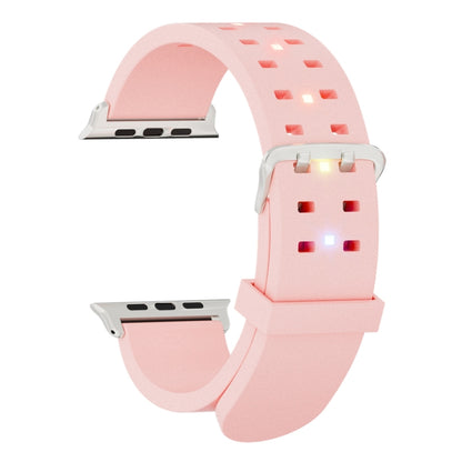 For Apple Watch Series 3 38mm Luminous Colorful Light Silicone Watch Band(Pink) - Watch Bands by PMC Jewellery | Online Shopping South Africa | PMC Jewellery