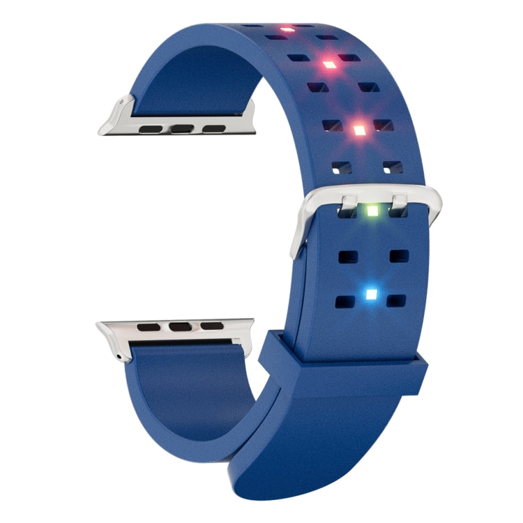 For Apple Watch Series 2 38mm Luminous Colorful Light Silicone Watch Band(Blue) - Watch Bands by PMC Jewellery | Online Shopping South Africa | PMC Jewellery