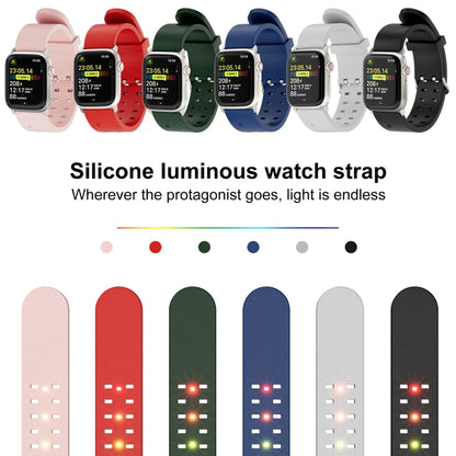 For Apple Watch SE 2023 40mm Luminous Colorful Light Silicone Watch Band(Red) - Watch Bands by PMC Jewellery | Online Shopping South Africa | PMC Jewellery