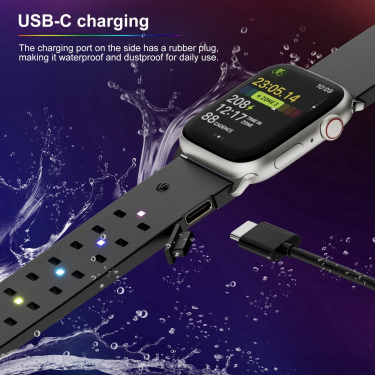 For Apple Watch 42mm Luminous Colorful Light Silicone Watch Band(Light Grey) - Watch Bands by PMC TechLife | Online Shopping South Africa | PMC TechLife