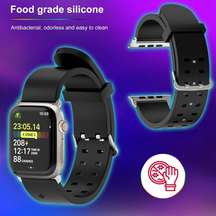 For Apple Watch Series 2 38mm Luminous Colorful Light Silicone Watch Band(Light Grey) - Watch Bands by PMC TechLife | Online Shopping South Africa | PMC TechLife