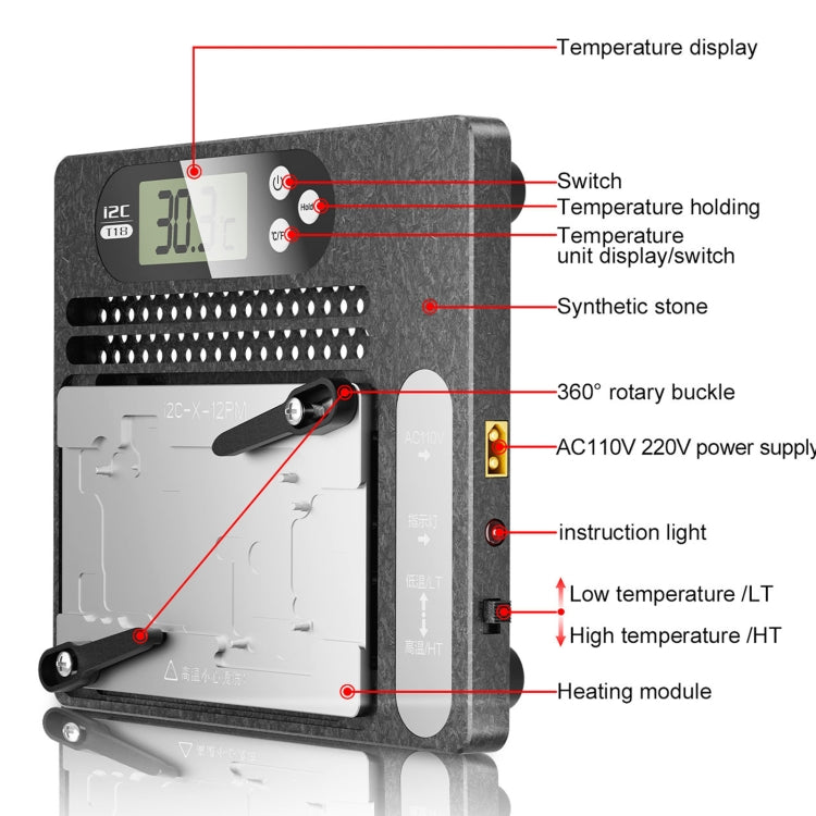 i2C T18 LCD Display PCB Motherboard Layered Desoldering Station With Glue Removal Module, US Plug - Repair Platform by i2C | Online Shopping South Africa | PMC Jewellery | Buy Now Pay Later Mobicred