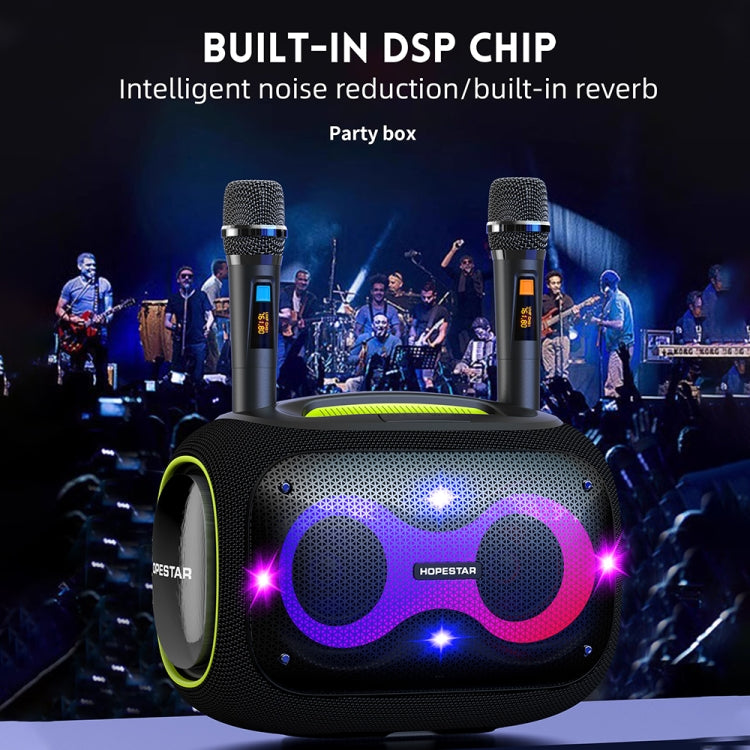 HOPESTAR Party Box 120W Karaoke Bluetooth Speaker with 2 Microphones(Grey) - free shipping - PMC Jewellery - Order now!