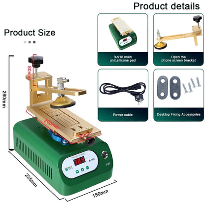 BEST B-918A 7 inch 220V Vacuum Pump LCD Screen Rotary Heating Platform Separator, EU Plug - Separation Equipment by BEST | Online Shopping South Africa | PMC Jewellery