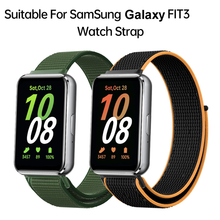 For Samsung Galaxy Fit 3 Woven Nylon Loop Watch Band(Black) - Watch Bands by PMC Jewellery | Online Shopping South Africa | PMC Jewellery