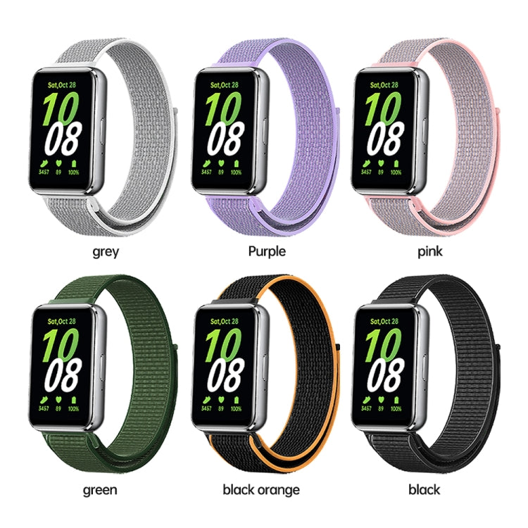 For Samsung Galaxy Fit 3 Woven Nylon Loop Watch Band(Black) - Watch Bands by PMC TechLife | Online Shopping South Africa | PMC TechLife