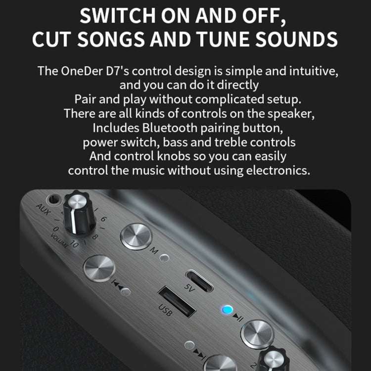 Oneder D7 Bluetooth Speaker Outdoor Karaoke Wireless Speakers With Two Mic(Black) - free shipping - PMC Jewellery - Order now!