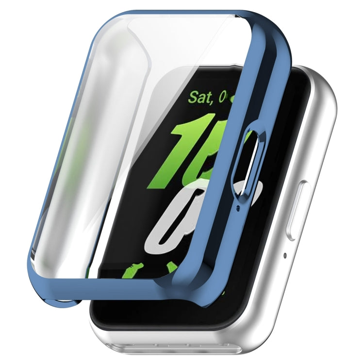 For Samsung Galaxy Fit 3 Full Coverage TPU Electroplated Watch Protective Case(Blue) - Watch Cases by PMC Jewellery | Online Shopping South Africa | PMC Jewellery