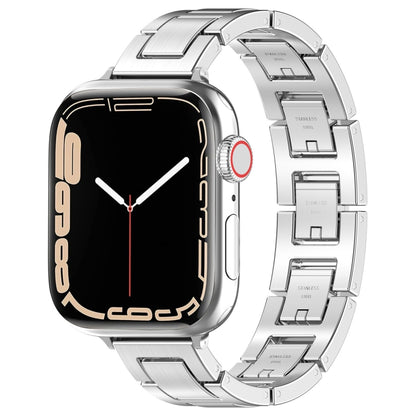 For Apple Watch Series 5 44mm H Slim Stainless Steel Watch Band(Silver) - Watch Bands by PMC Jewellery | Online Shopping South Africa | PMC Jewellery