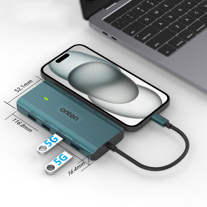 Onten UC962 10 in 1 USB-C / Type-C Multi-function HUB Docking Station(Green) - USB HUB by Onten | Online Shopping South Africa | PMC Jewellery | Buy Now Pay Later Mobicred