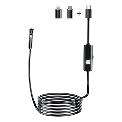 AN112 8mm Double Lenses HD Industry Endoscope Type-C + Micro USB + 8 Pin Connection, Length:5m Soft Tube -  by PMC Jewellery | Online Shopping South Africa | PMC Jewellery | Buy Now Pay Later Mobicred