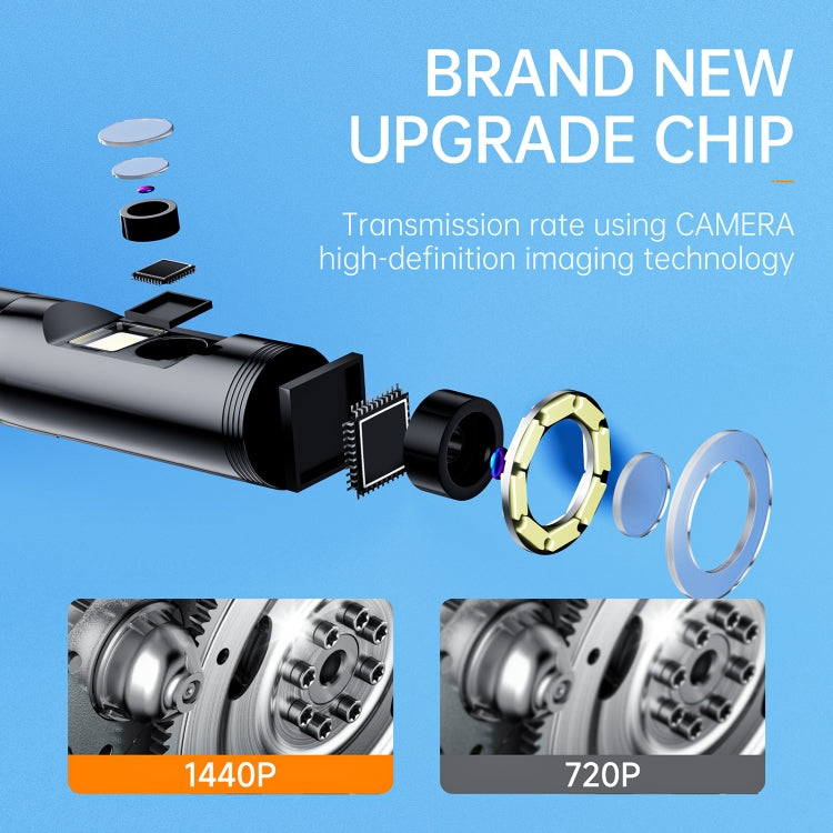 AN112 8mm Double Lenses HD Industry Endoscope Type-C + Micro USB + 8 Pin Connection, Length:2m Hard Tube -  by PMC Jewellery | Online Shopping South Africa | PMC Jewellery | Buy Now Pay Later Mobicred