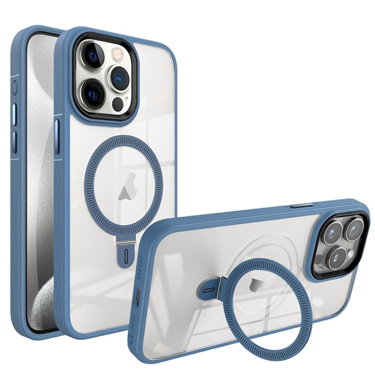 For iPhone 15 Pro Shield Armor MagSafe Holder Phone Case(Blue) - iPhone 15 Pro Cases by PMC Jewellery | Online Shopping South Africa | PMC Jewellery