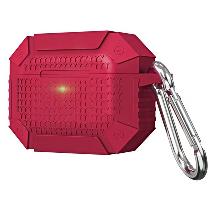 For AirPods Pro Wireless Earphones Shockproof Armor Silicone Protective Case(Red) - For AirPods Pro by PMC Jewellery | Online Shopping South Africa | PMC Jewellery | Buy Now Pay Later Mobicred