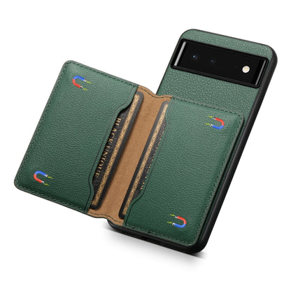 For Google Pixel 6 Calf Texture Card Bag Design Full Coverage Phone Case(Green) - Google Cases by PMC Jewellery | Online Shopping South Africa | PMC Jewellery | Buy Now Pay Later Mobicred