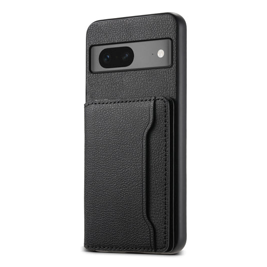 For Google Pixel 7 5G Calf Texture Card Bag Design Full Coverage Phone Case(Black) - Google Cases by PMC Jewellery | Online Shopping South Africa | PMC Jewellery | Buy Now Pay Later Mobicred