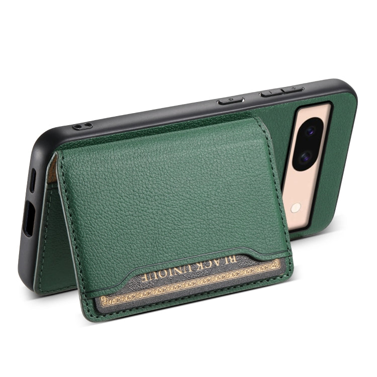 For Google Pixel 8a Calf Texture Card Bag Design Full Coverage Phone Case(Green) - Google Cases by PMC Jewellery | Online Shopping South Africa | PMC Jewellery | Buy Now Pay Later Mobicred