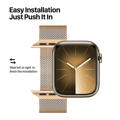 For Apple Watch Series 7 41mm DUX DUCIS Milanese Pro Series Stainless Steel Watch Band(Gold) - Watch Bands by DUX DUCIS | Online Shopping South Africa | PMC Jewellery