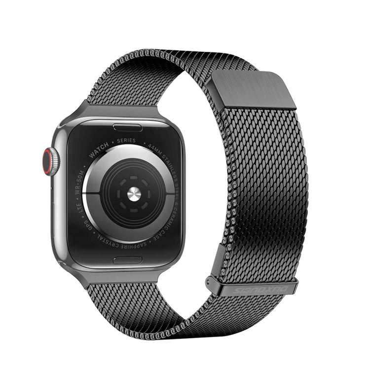 For Apple Watch Series 6 44mm DUX DUCIS Milanese Pro Series Stainless Steel Watch Band(Black) - Watch Bands by DUX DUCIS | Online Shopping South Africa | PMC Jewellery