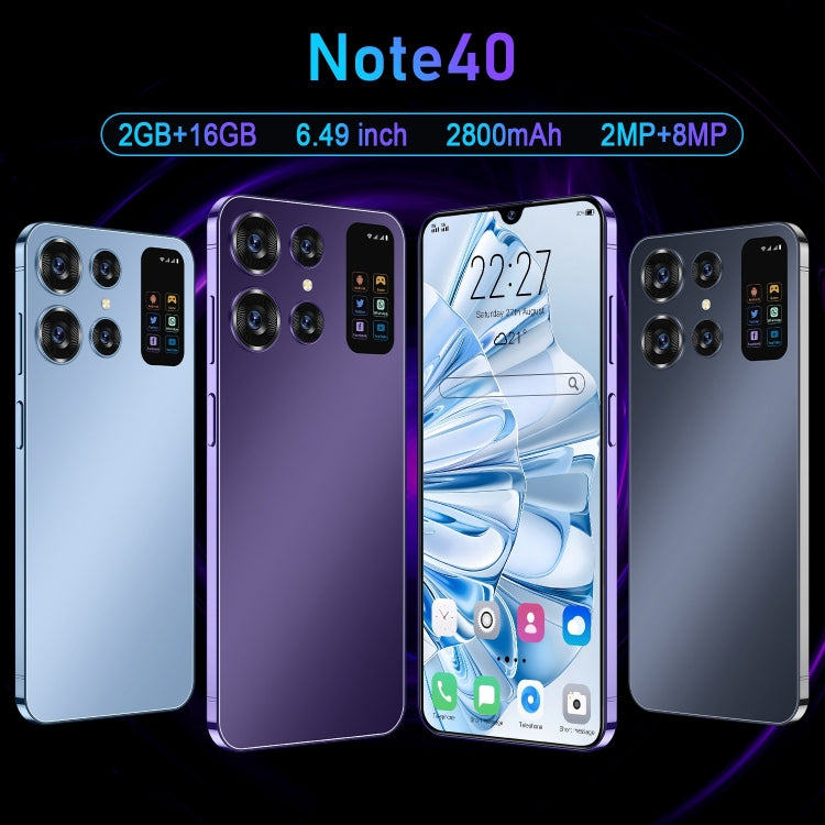 Note40 / X16, 2GB+16GB, 6.49 inch Face Identification Android 8.1 MTK6580A Quad Core, Network: 3G, Dual SIM(Purple) -  by PMC Jewellery | Online Shopping South Africa | PMC Jewellery