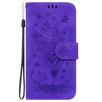 For Google Pixel 9 Butterfly Rose Embossed Leather Phone Case(Purple) - Google Cases by PMC Jewellery | Online Shopping South Africa | PMC Jewellery | Buy Now Pay Later Mobicred