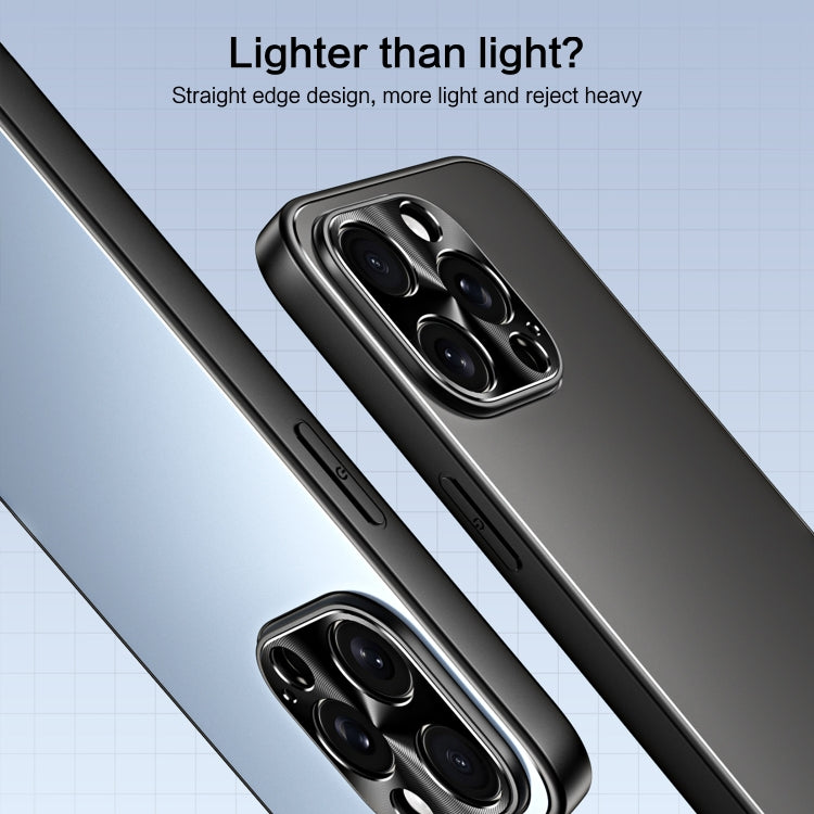 For iPhone 12 Pro R-JUST RJ-61 Electroplating Frosted TPU + PC Phone Case(Blue) - iPhone 12 / 12 Pro Cases by R-JUST | Online Shopping South Africa | PMC TechLife | Buy Now Pay Later Mobicred