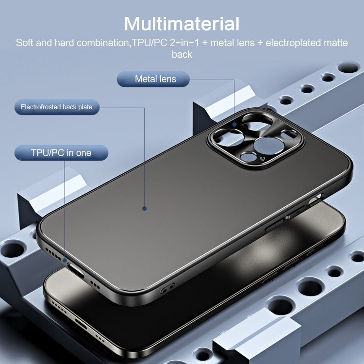 For iPhone 15 R-JUST RJ-61 Electroplating Frosted TPU + PC Phone Case(Silver) - iPhone 15 Cases by R-JUST | Online Shopping South Africa | PMC TechLife