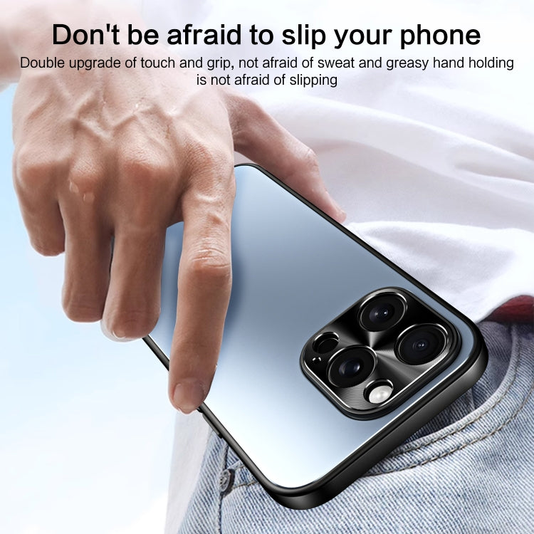 For iPhone 13 R-JUST RJ-61 Electroplating Frosted TPU + PC Phone Case with Holder(Silver) - iPhone 13 Cases by R-JUST | Online Shopping South Africa | PMC TechLife