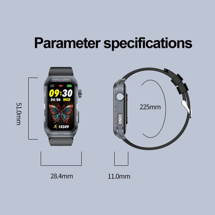 TK79 1.47 inch IP68 Waterproof Smart Watch, Support ECG / Blood Glucose / Blood Oxygen Monitoring / Uric Acid(Black) - Smart Wristbands by PMC Jewellery | Online Shopping South Africa | PMC Jewellery | Buy Now Pay Later Mobicred