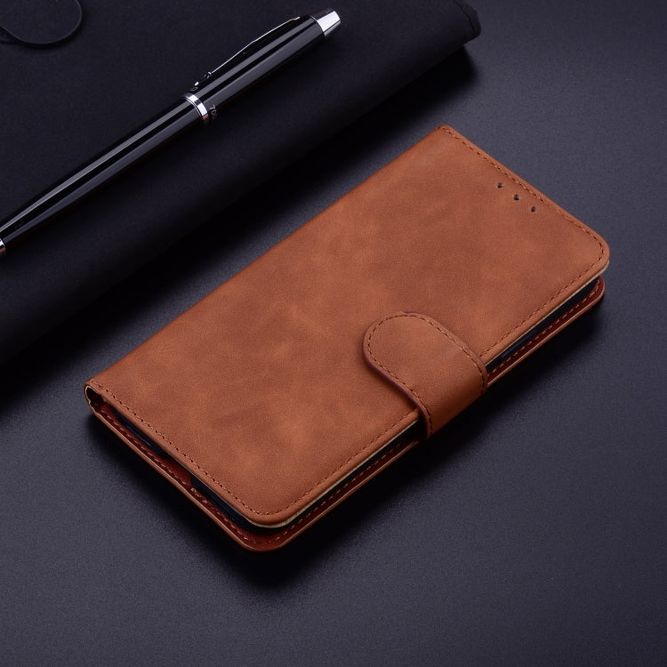 For Google Pixel 9 Pro Skin Feel Pure Color Flip Leather Phone Case(Brown) - Google Cases by PMC TechLife | Online Shopping South Africa | PMC TechLife | Buy Now Pay Later Mobicred