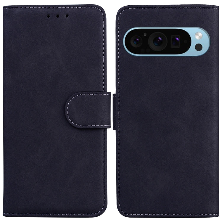 For Google Pixel 9 Pro Skin Feel Pure Color Flip Leather Phone Case(Black) - Google Cases by PMC TechLife | Online Shopping South Africa | PMC TechLife | Buy Now Pay Later Mobicred