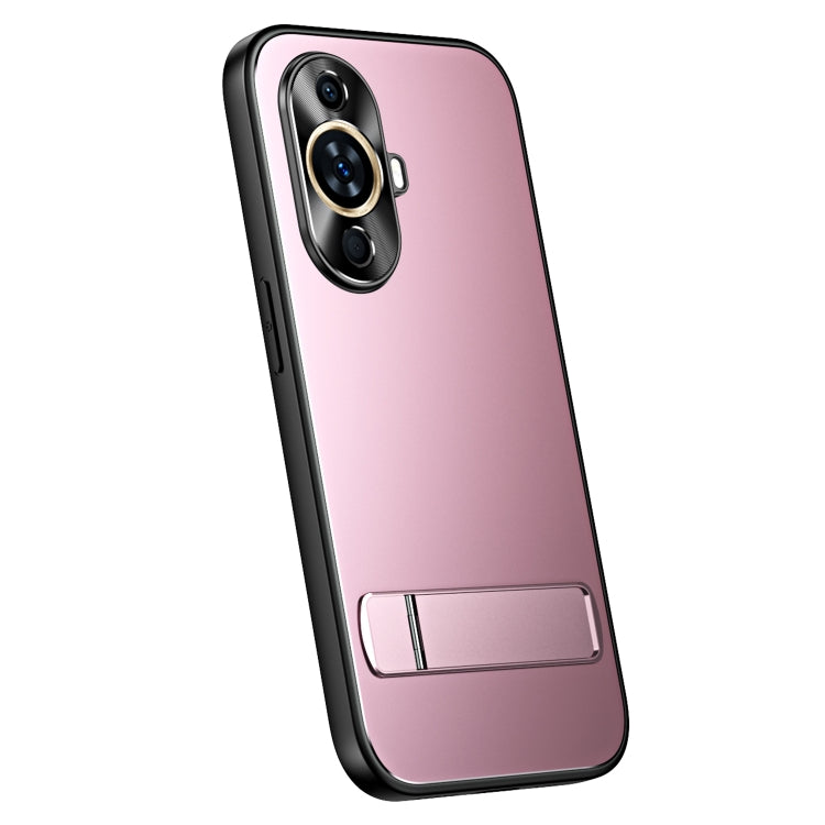 For Huawei nova 11 Pro R-JUST RJ-61 Electroplating Frosted TPU + PC Phone Case with Holder(Pink) - Huawei Cases by R-JUST | Online Shopping South Africa | PMC Jewellery