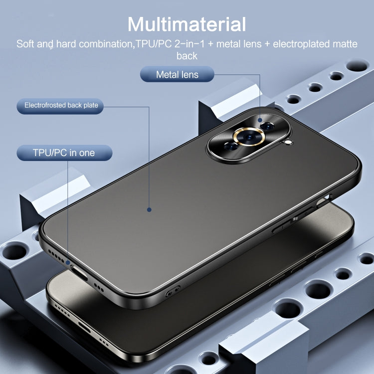 For Huawei nova 10 R-JUST RJ-61 Electroplating Frosted TPU + PC Phone Case with Holder(Silver) - Huawei Cases by R-JUST | Online Shopping South Africa | PMC TechLife | Buy Now Pay Later Mobicred