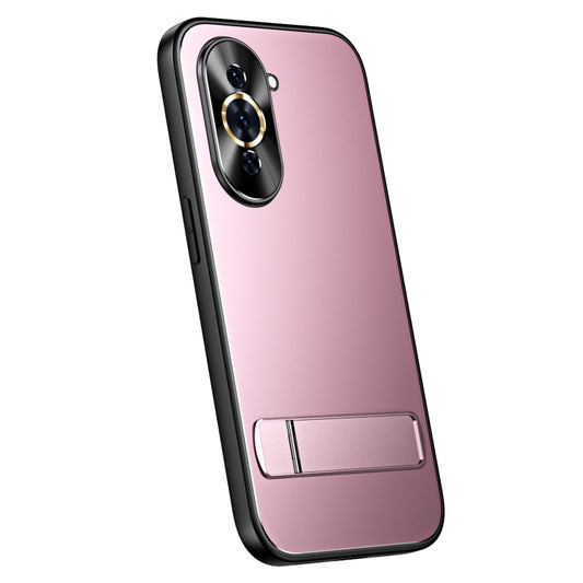 For Huawei nova 10 R-JUST RJ-61 Electroplating Frosted TPU + PC Phone Case with Holder(Pink) - Huawei Cases by R-JUST | Online Shopping South Africa | PMC Jewellery
