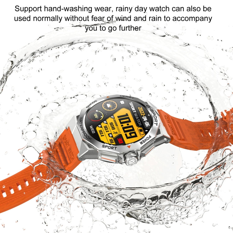 K62 1.43 inch AMOLED Round Screen Smart Watch Supports Bluetooth Calls(Silver Orange) - free shipping - PMC TechLife - Order now!