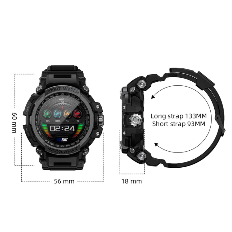 LOKMAT ATTACK Pro 1.32 inch BT5.1 Smart Sport Watch, Support Bluetooth Call / Sleep / Blood Oxygen / Heart Rate / Blood Pressure Health Monitor(Black) - Smart Watches by Lokmat | Online Shopping South Africa | PMC Jewellery | Buy Now Pay Later Mobicred