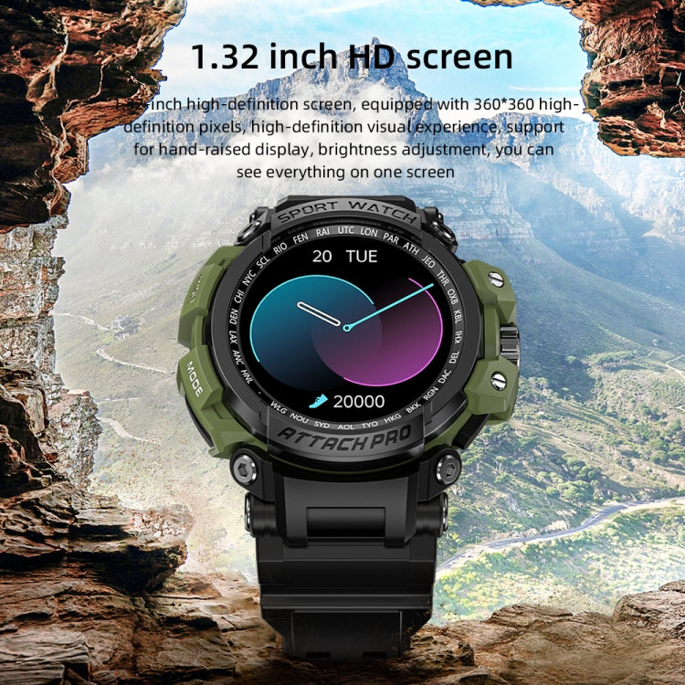 LOKMAT ATTACK Pro 1.32 inch BT5.1 Smart Sport Watch, Support Bluetooth Call / Sleep / Blood Oxygen / Heart Rate / Blood Pressure Health Monitor(Black) - Smart Watches by Lokmat | Online Shopping South Africa | PMC Jewellery | Buy Now Pay Later Mobicred