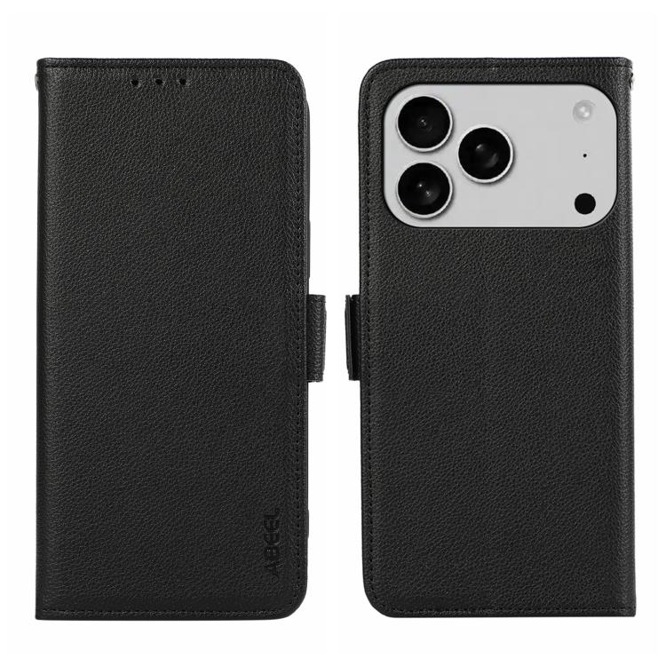 For iPhone 17 Pro ABEEL Side-Magnetic Litchi Pattern Leather RFID Phone Case(Black) - free shipping - PMc TechLife - Order now!