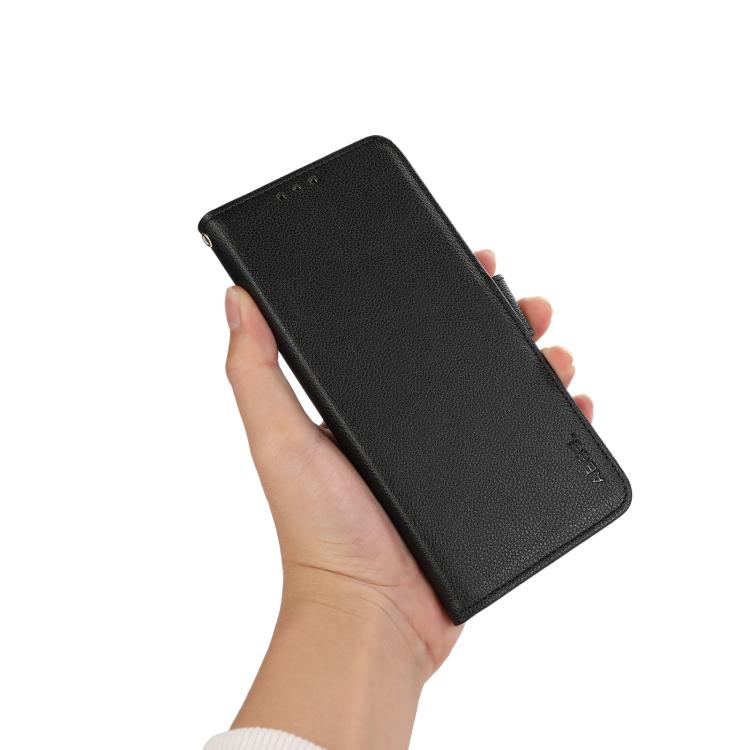 For iPhone 17 Pro ABEEL Side-Magnetic Litchi Pattern Leather RFID Phone Case(Black) - free shipping - PMc TechLife - Order now!