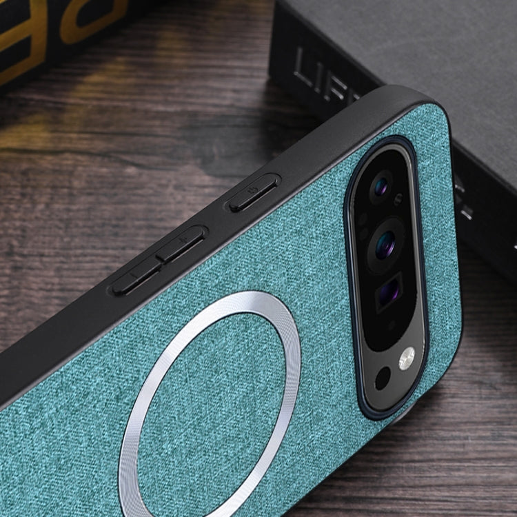 For Google Pixel 9 Pro CD Magnetic Ring Cloth Texture PU Phone Case(Black) - Google Cases by PMC TechLife | Online Shopping South Africa | PMC TechLife | Buy Now Pay Later Mobicred