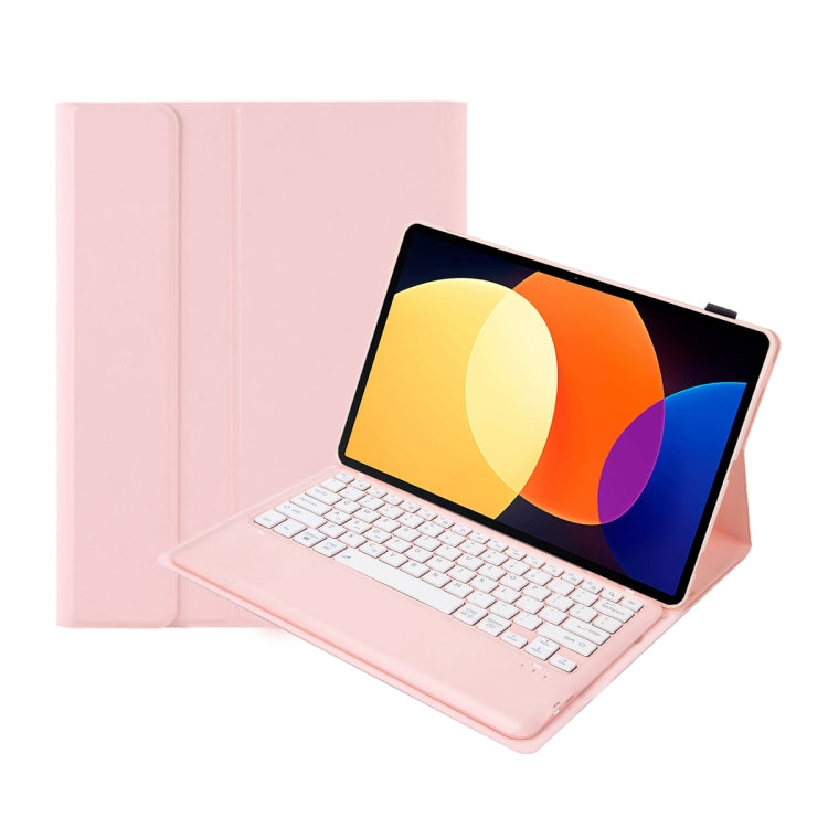 For Xiaomi Pad 6S Pro 12.4 Lambskin Texture Detachable Bluetooth Keyboard Leather Case(Pink) - Others Keyboard by PMC Jewellery | Online Shopping South Africa | PMC Jewellery