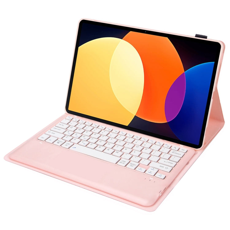 For Xiaomi Pad 6S Pro 12.4 Lambskin Texture Detachable Bluetooth Keyboard Leather Case(Pink) - Others Keyboard by PMC Jewellery | Online Shopping South Africa | PMC Jewellery