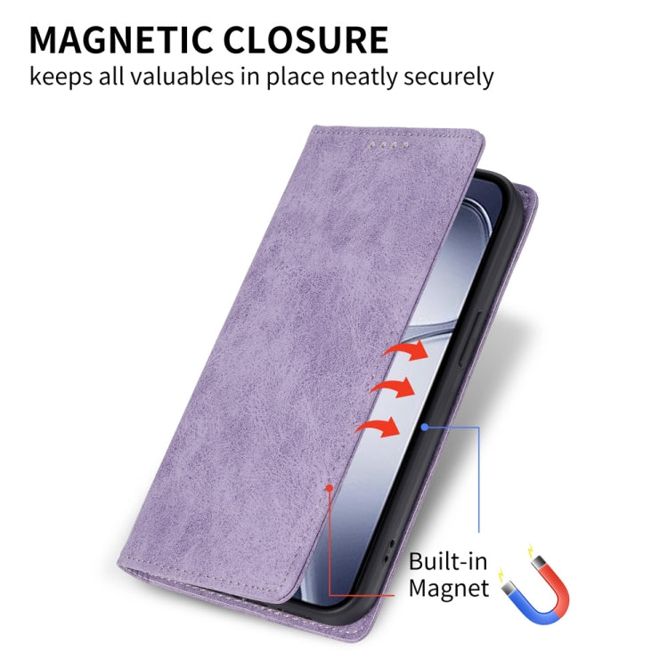 For Redmi K70 Ultra Business Solid Color Magnetic RFID Leather Phone Case(Purple) - Xiaomi Cases by PMC Jewellery | Online Shopping South Africa | PMC Jewellery | Buy Now Pay Later Mobicred