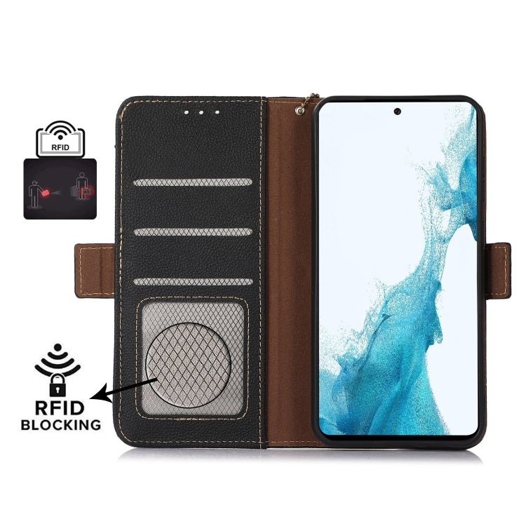 For OnePlus CE4 5G Global Side-Magnetic TJ Genuine Leather RFID Phone Case(Black) - OnePlus Cases by PMC TechLife | Online Shopping South Africa | PMC TechLife | Buy Now Pay Later Mobicred