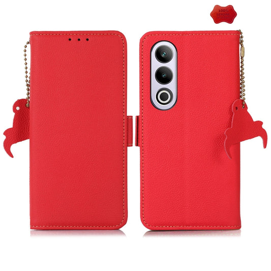 For OnePlus Ace 3V Side-Magnetic TJ Genuine Leather RFID Phone Case(Red) - OnePlus Cases by PMC Jewellery | Online Shopping South Africa | PMC Jewellery | Buy Now Pay Later Mobicred