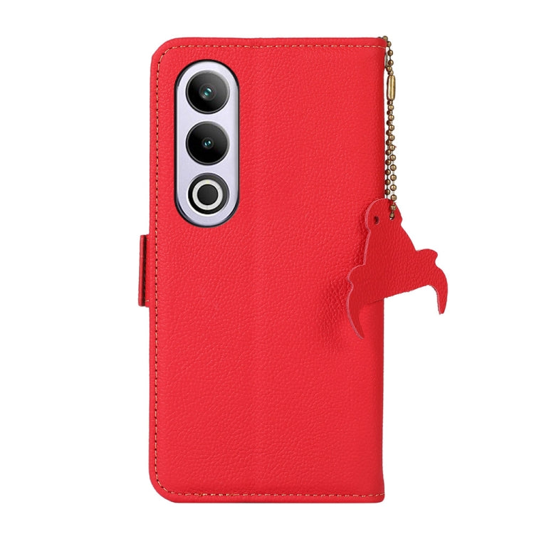 For OnePlus Ace 3V Side-Magnetic TJ Genuine Leather RFID Phone Case(Red) - OnePlus Cases by PMC TechLife | Online Shopping South Africa | PMC TechLife | Buy Now Pay Later Mobicred
