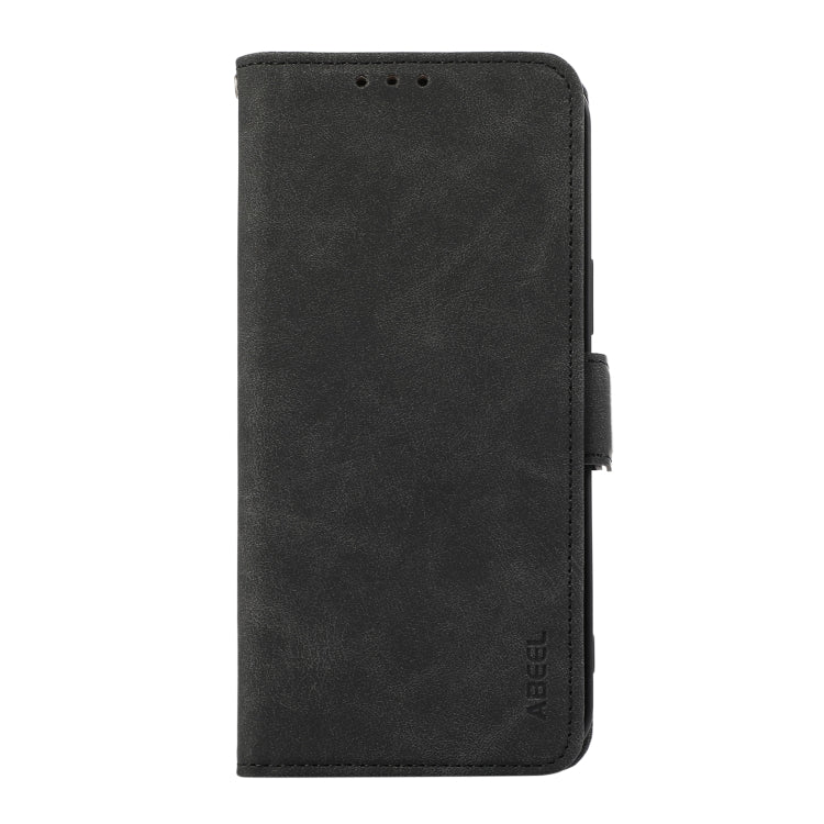 For iPhone 16 Pro ABEEL Frosted Magnetic RFID Leather Phone Case(Black) - iPhone 16 Pro Cases by PMC TechLife | Online Shopping South Africa | PMC TechLife | Buy Now Pay Later Mobicred